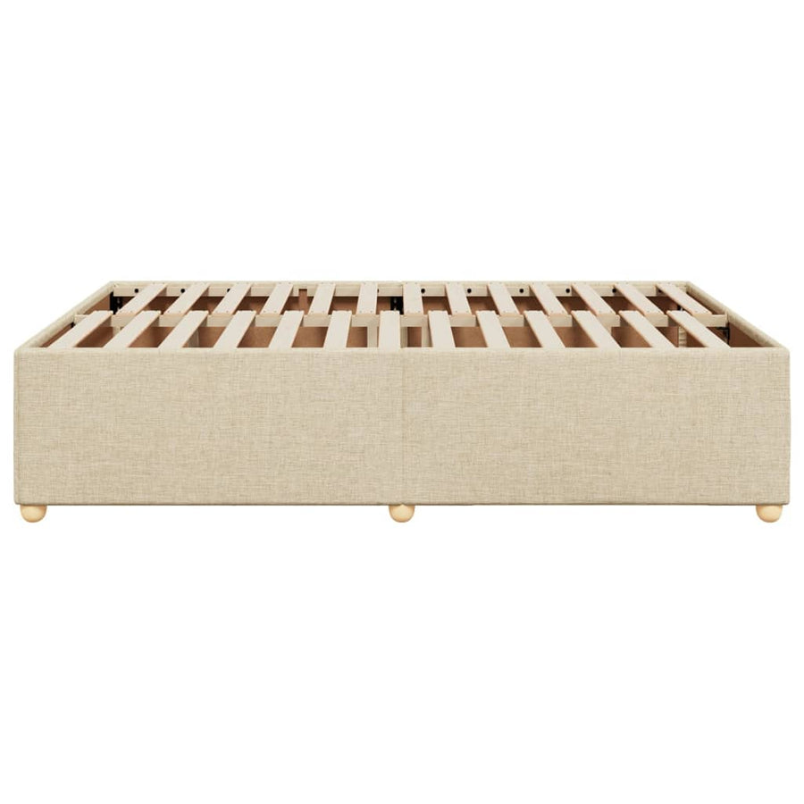 Bedframe zonder matras stof crèmekleurig 160x200 cm