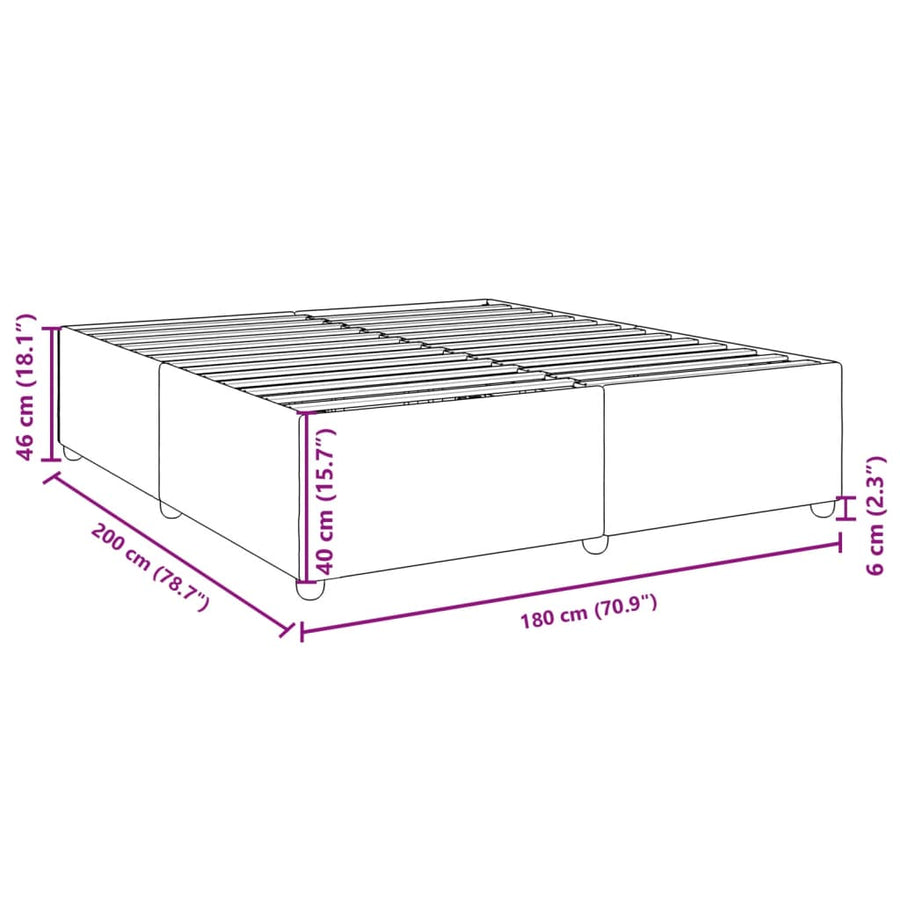 Bedframe zonder matras stof donkergrijs 180x200 cm
