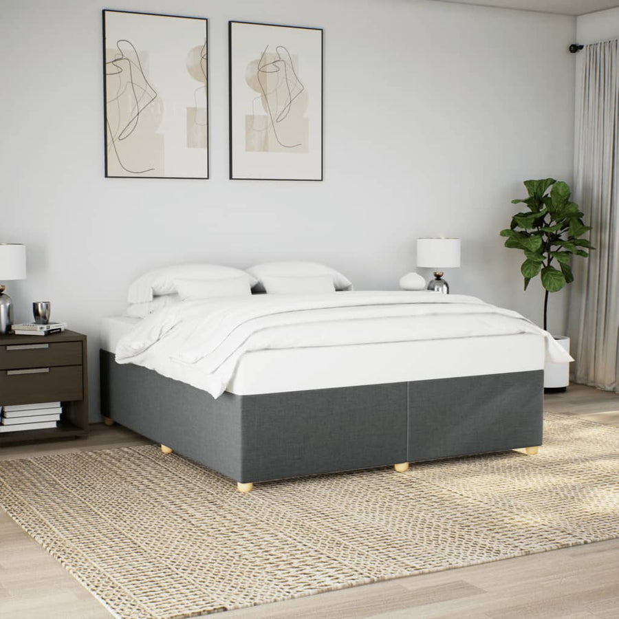 Bedframe zonder matras stof donkergrijs 180x200 cm