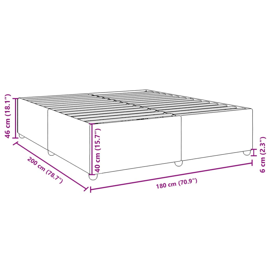 Bedframe zonder matras stof zwart 180x200 cm