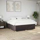 Bed frame without mattress fabric dark brown 180x200 cm