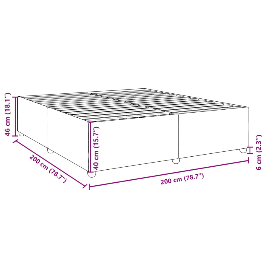 Bedframe zonder matras stof lichtgrijs 200x200 cm