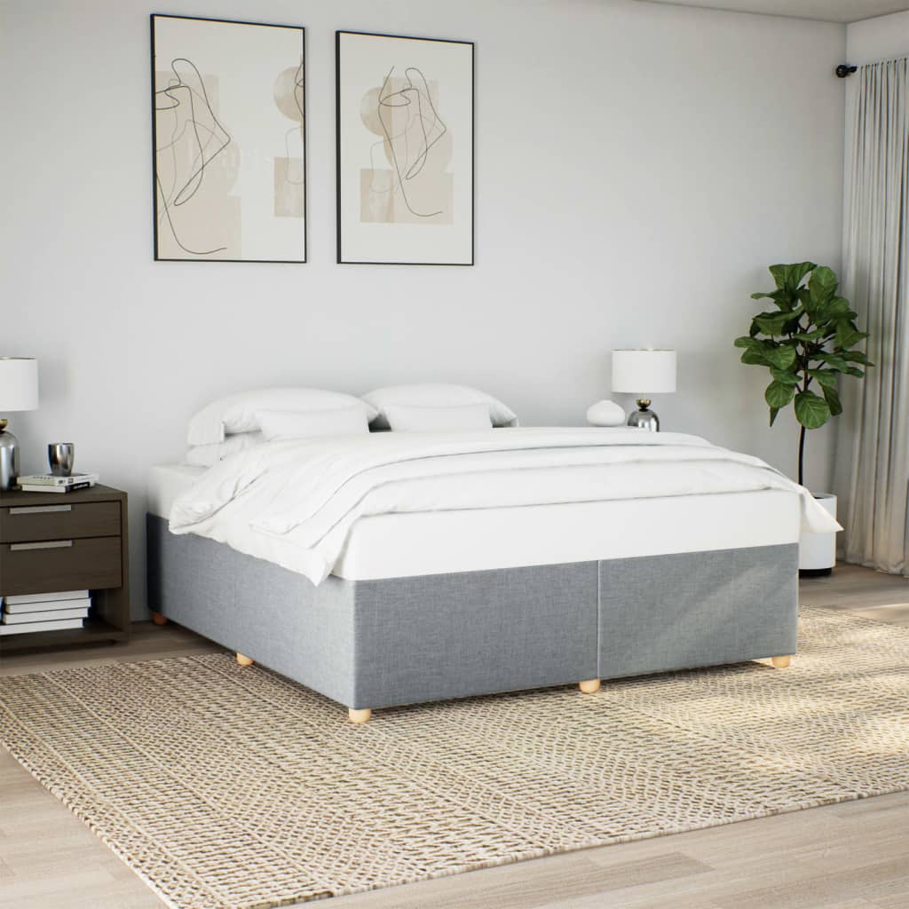 Bedframe zonder matras stof lichtgrijs 200x200 cm