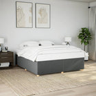 Bed frame without mattress fabric dark gray 200x200 cm