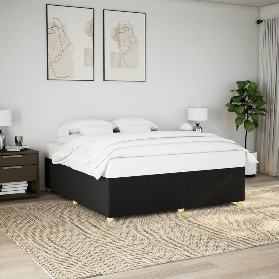Bedframe zonder matras stof zwart 200x200 cm
