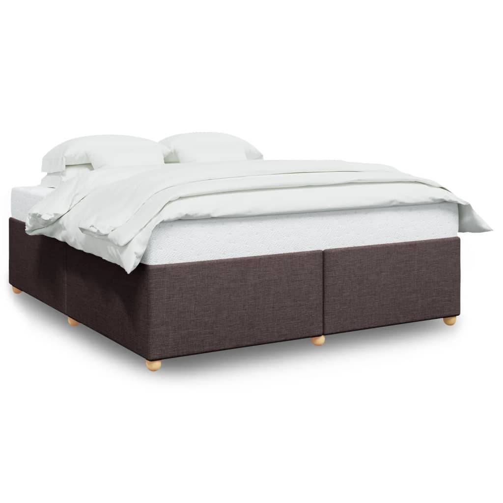 Bedframe zonder matras stof donkerbruin 200x200 cm