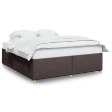 Bedframe zonder matras stof donkerbruin 200x200 cm