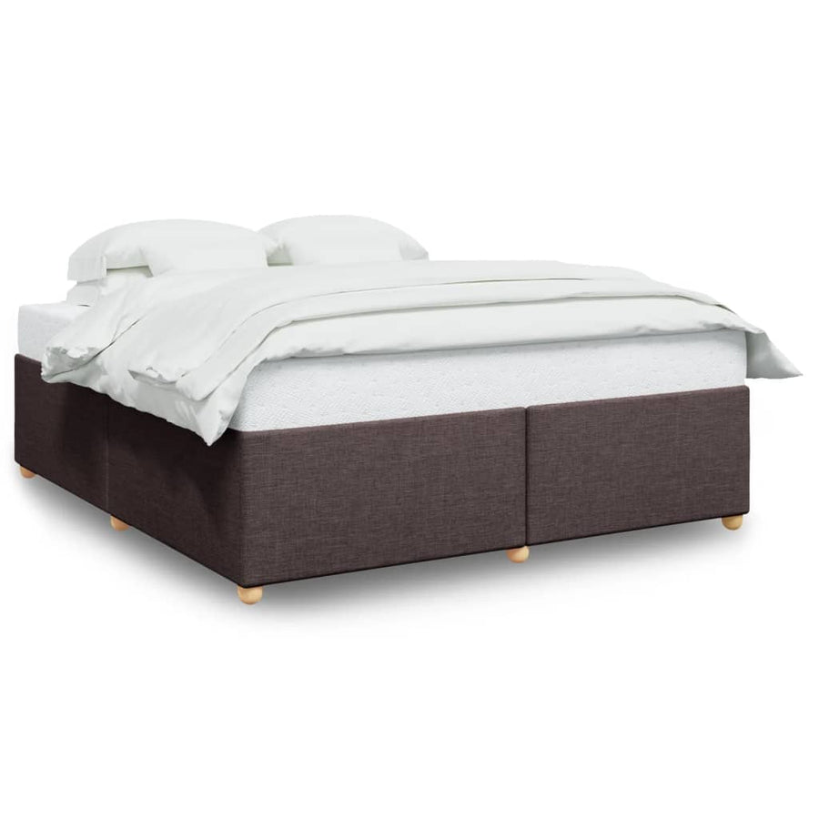Bedframe zonder matras stof donkerbruin 200x200 cm