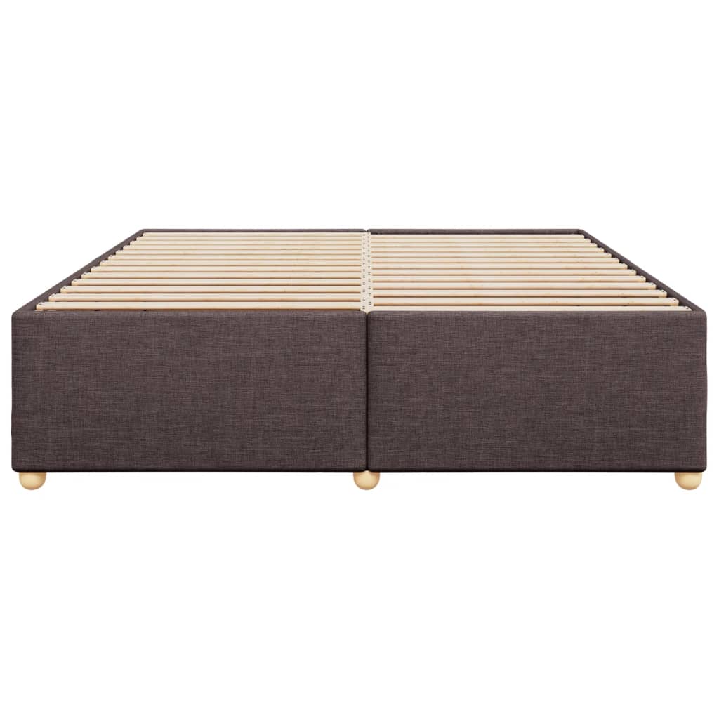 Bedframe zonder matras stof donkerbruin 200x200 cm