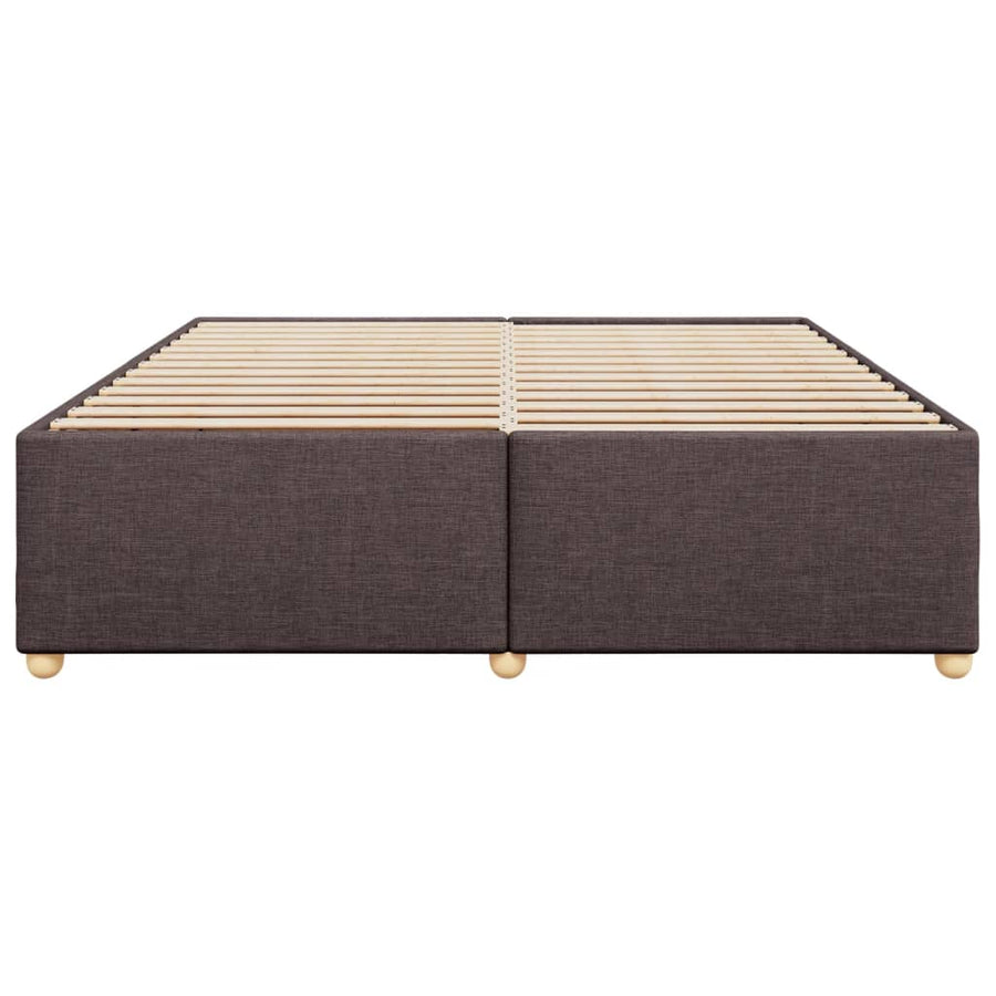 Bedframe zonder matras stof donkerbruin 200x200 cm