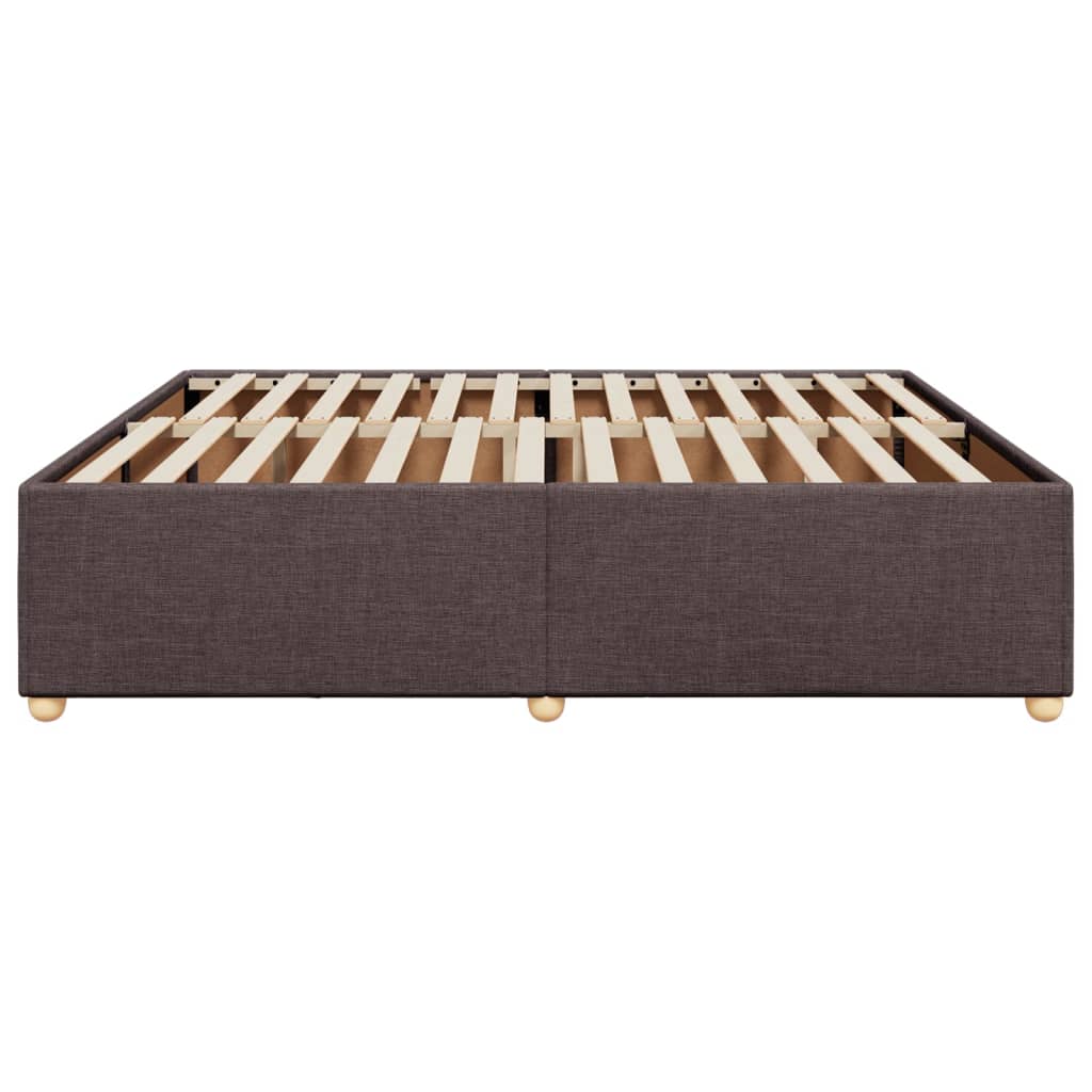 Bedframe zonder matras stof donkerbruin 200x200 cm