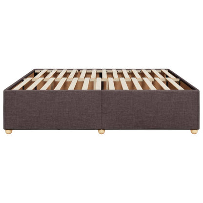 Bedframe zonder matras stof donkerbruin 200x200 cm