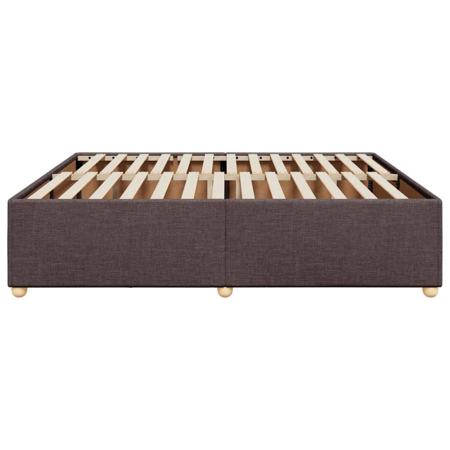 Bedframe zonder matras stof donkerbruin 200x200 cm