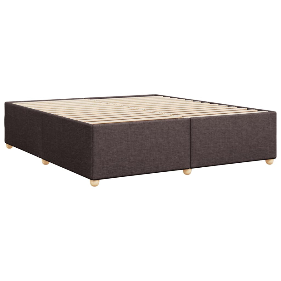 Bedframe zonder matras stof donkerbruin 200x200 cm