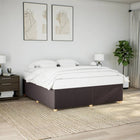Bed frame without mattress fabric dark brown 200x200 cm