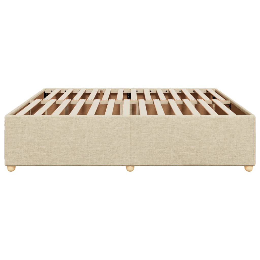 Bedframe zonder matras stof crèmekleurig 200x200 cm