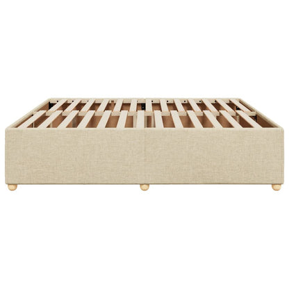 Bedframe zonder matras stof crèmekleurig 200x200 cm