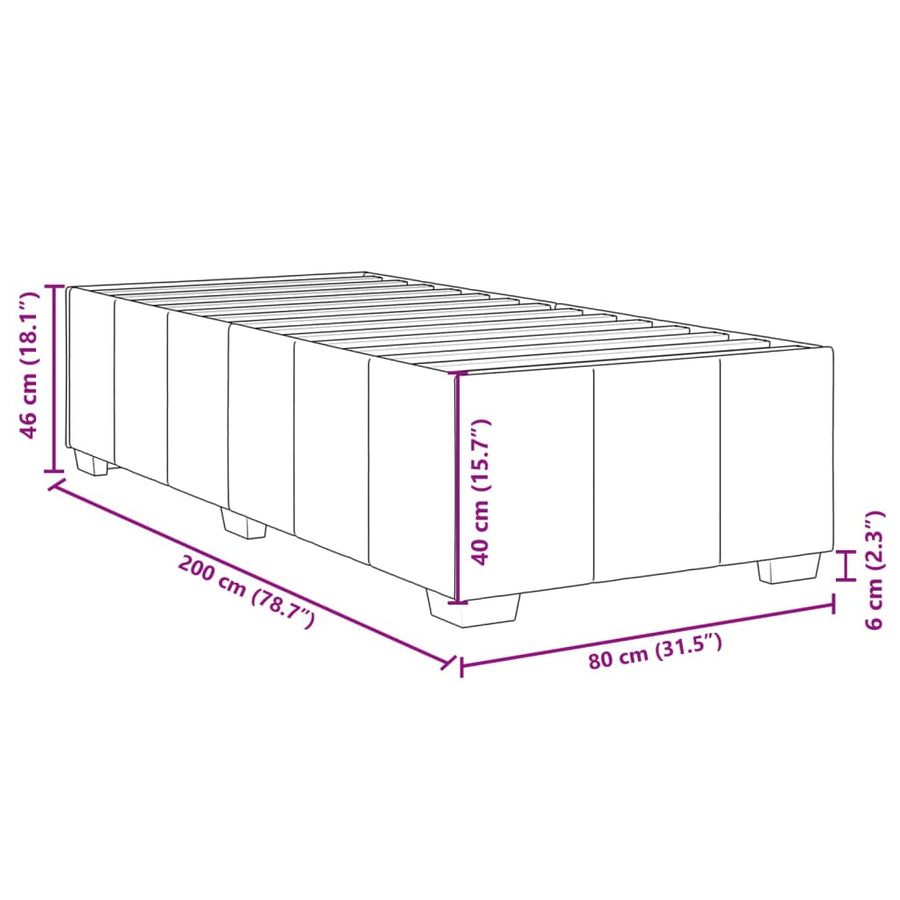 Bedframe stof crème 80x200 cm