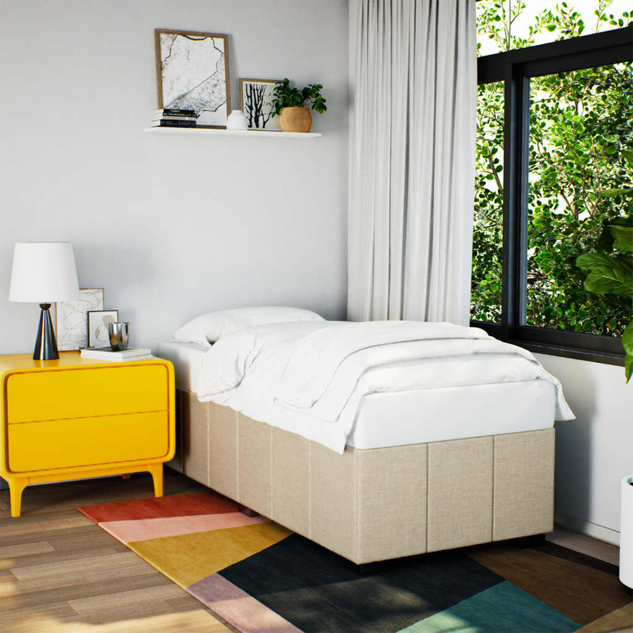 Bedframe stof crème 80x200 cm