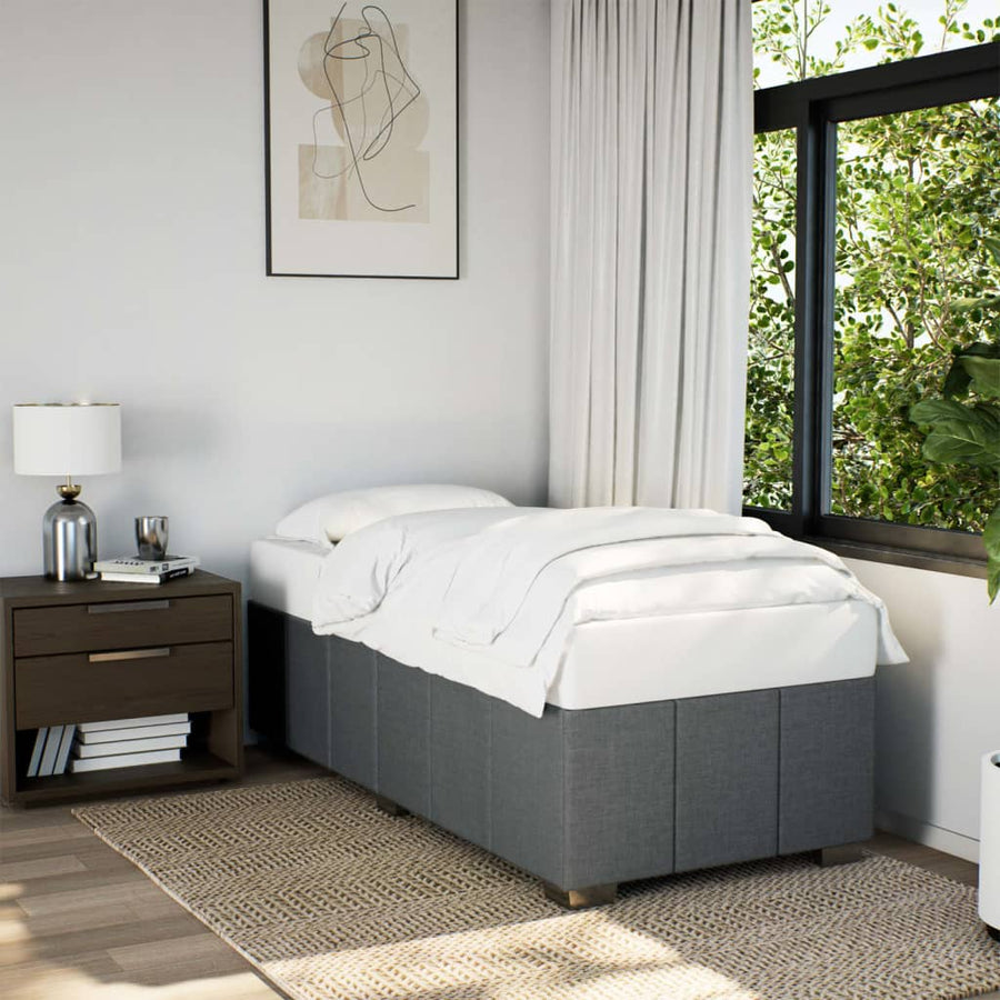 Bedframe stof donkergrijs 90x190 cm