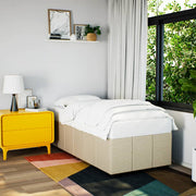 Bedframe 90x190 cm stof crèmekleurig