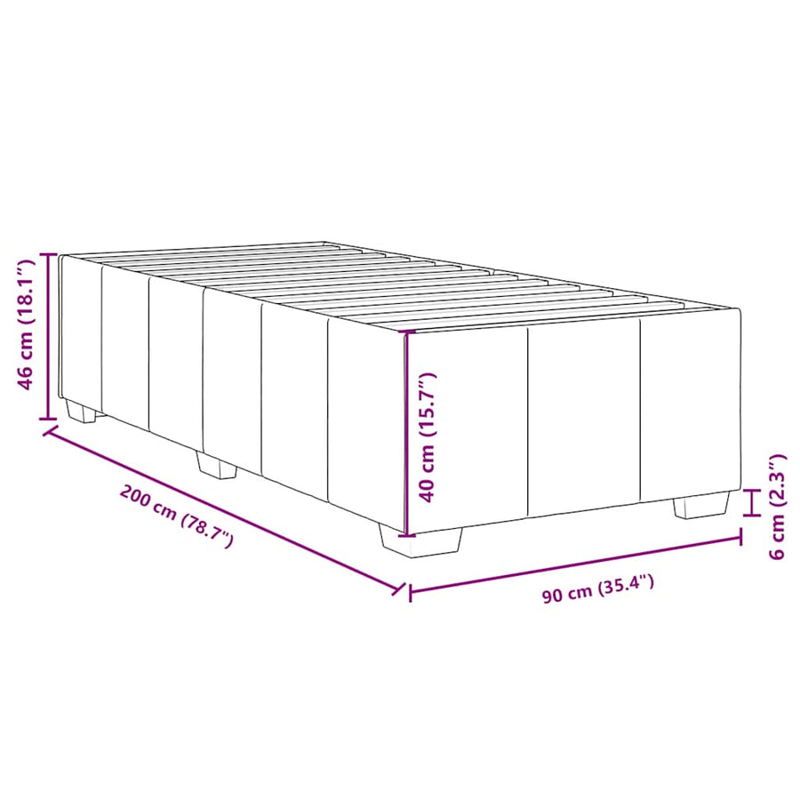 Bedframe Zonder Matras Stof 90 x 200 cm