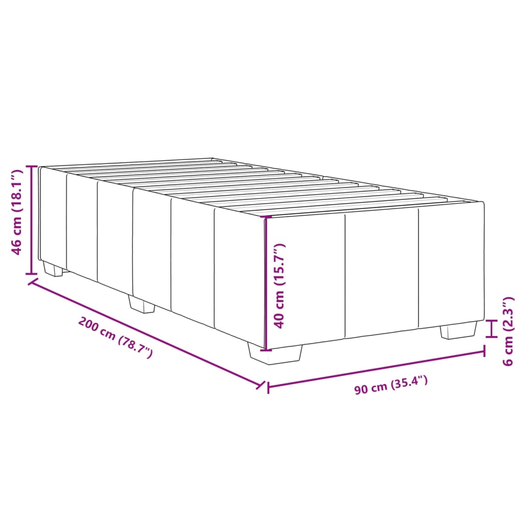 Bedframe Zonder Matras Stof 90 x 200 cm