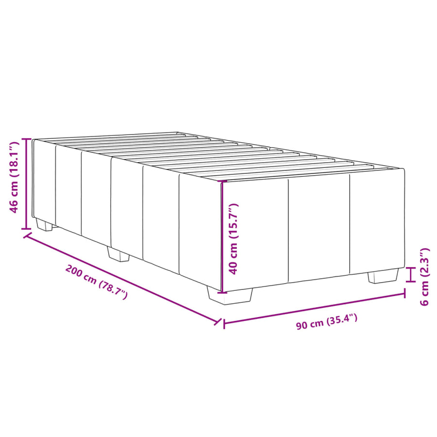 Bedframe Zonder Matras Stof 90 x 200 cm