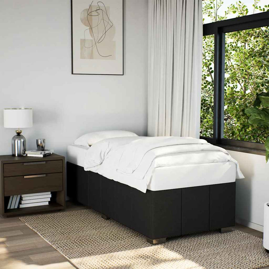 Bedframe Zonder Matras Stof 100 x 200 cm Zwart