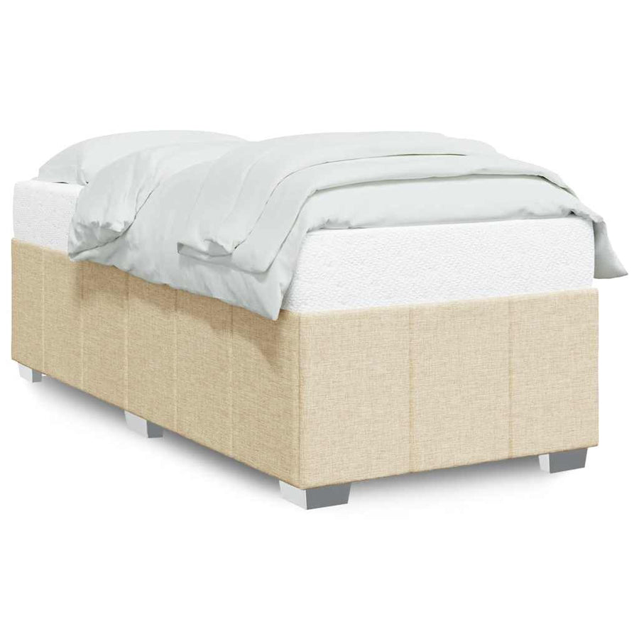 Bedframe zonder matras 100x200 cm stof crèmekleurig