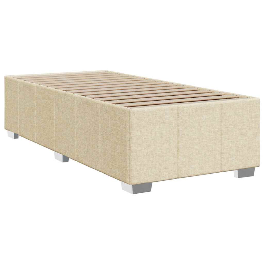 Bedframe zonder matras 100x200 cm stof crèmekleurig