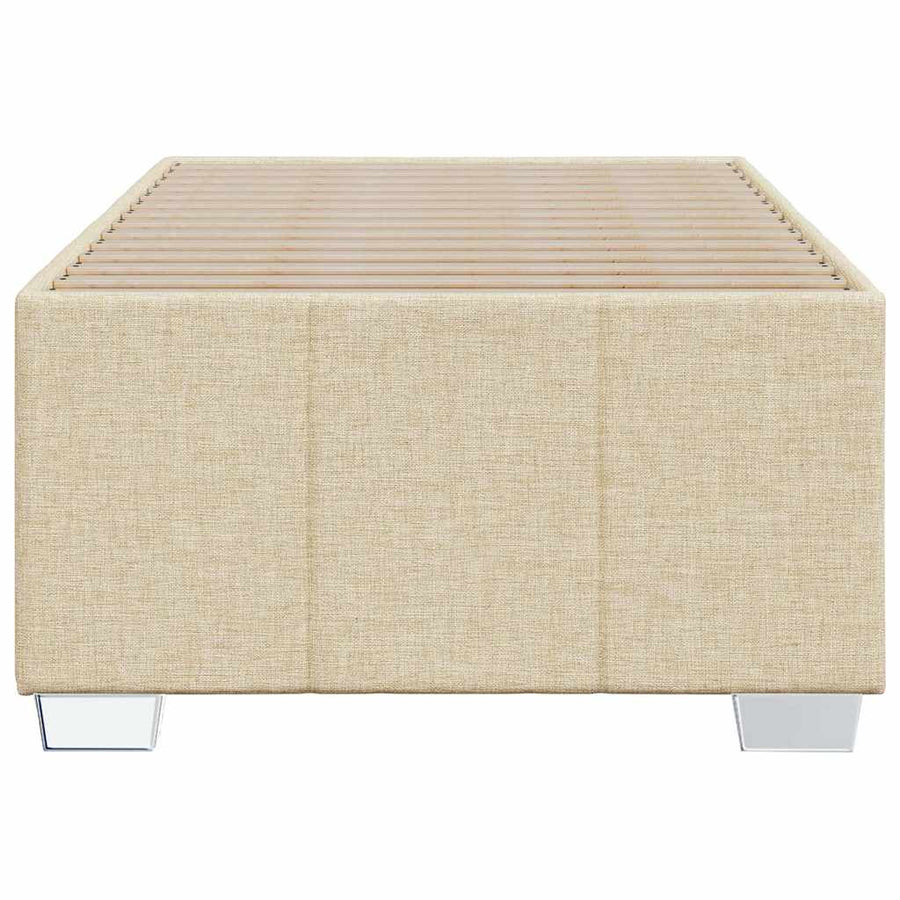 Bedframe zonder matras 100x200 cm stof crèmekleurig