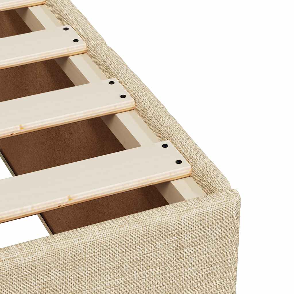 Bedframe zonder matras 100x200 cm stof crèmekleurig