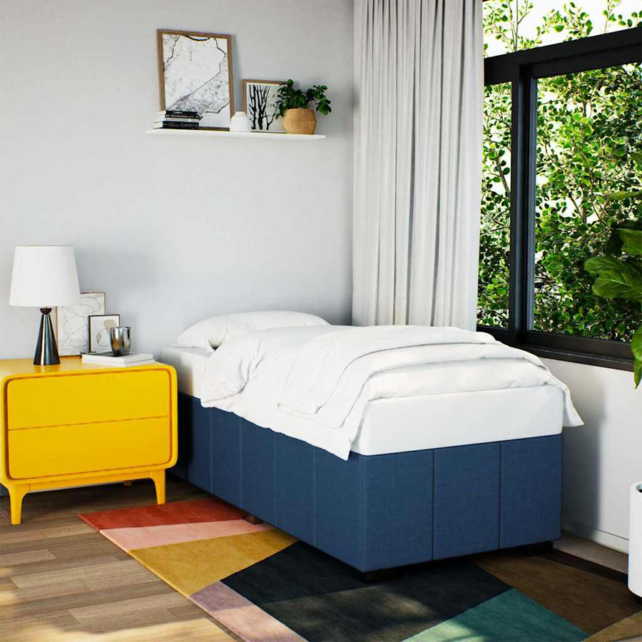 Bedframe Zonder Matras Stof 100 x 200 cm Blauw