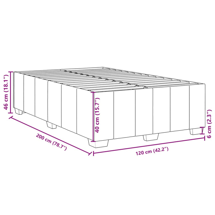 Bedframe stof crèmekleurig 120x200 cm