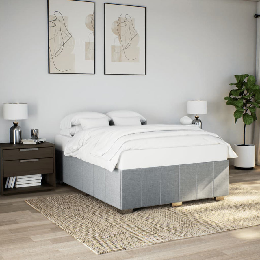 Bedframe Zonder Matras Stof Lichtgrijs 140X190 Cm