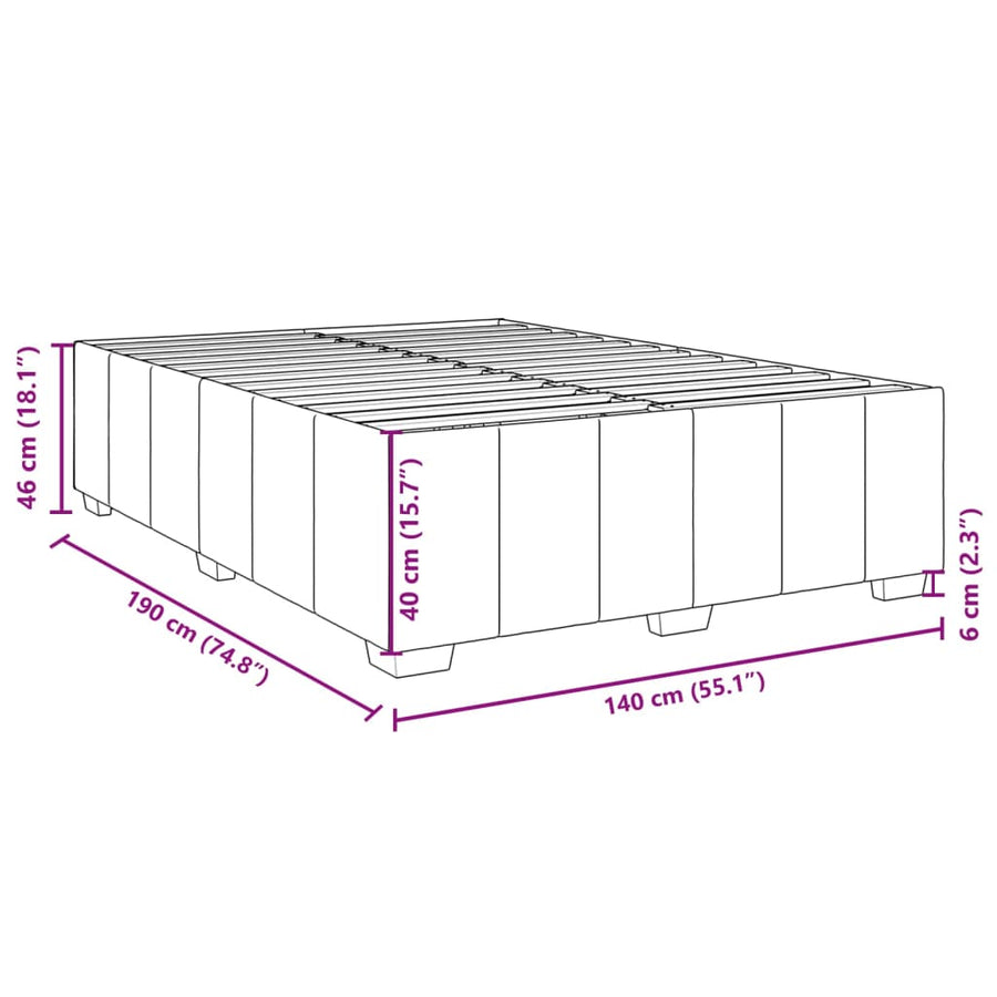 Bedframe Zonder Matras Stof 140 x 190 cm
