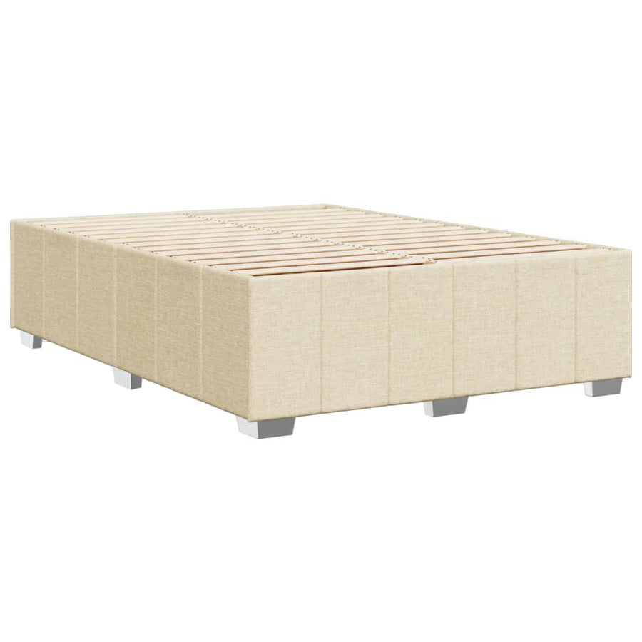 Bedframe zonder matras stof crèmekleurig 140x190 cm