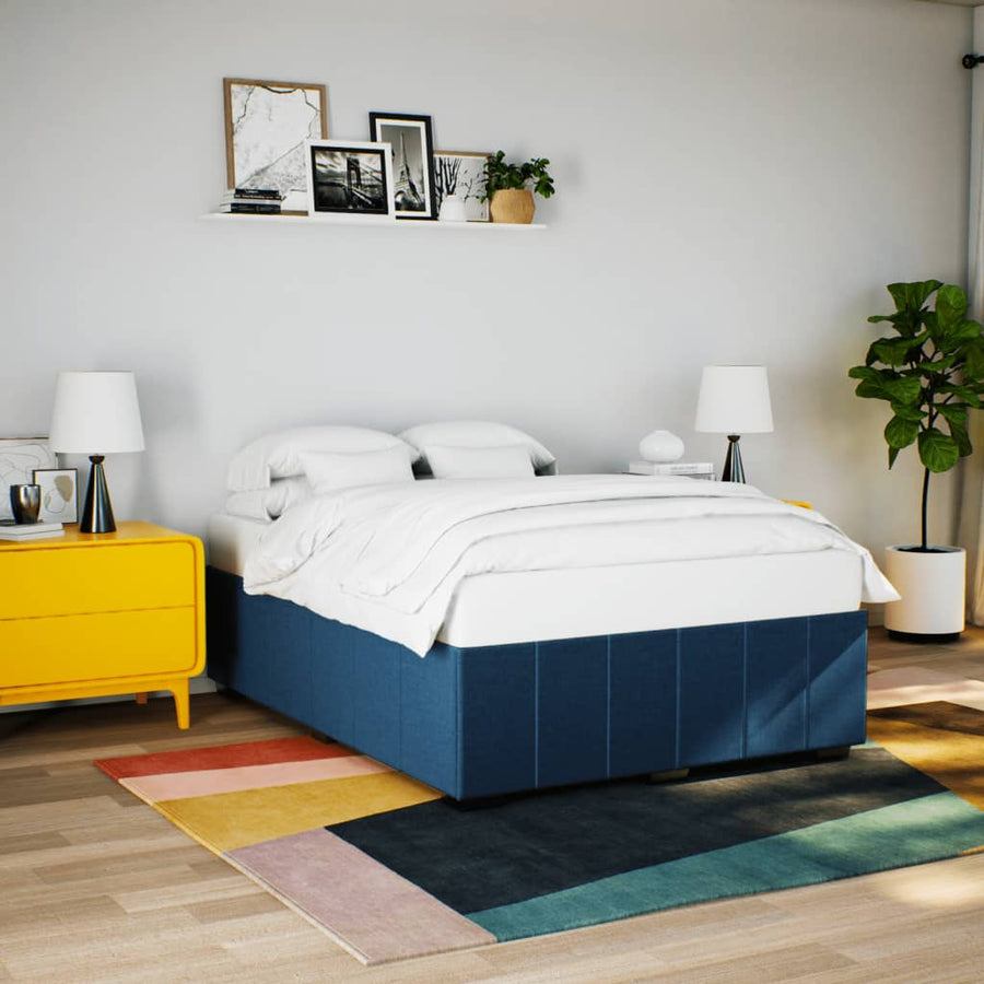 Bedframe zonder matras stof blauw 140x190 cm