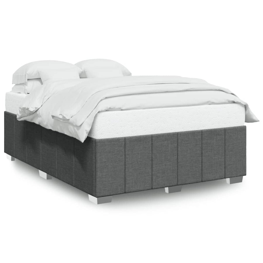 Bedframe zonder matras stof donkergrijs 140x200 cm