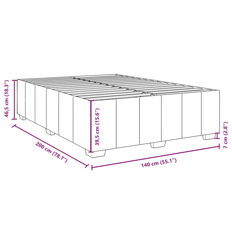 Bedframe zonder matras stof donkergrijs 140x200 cm