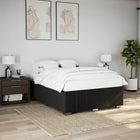 Bed frame without mattress fabric black 140x200 cm