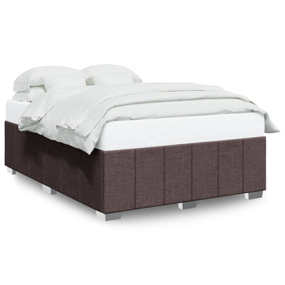 Bedframe zonder matras stof donkerbruin 140x200 cm