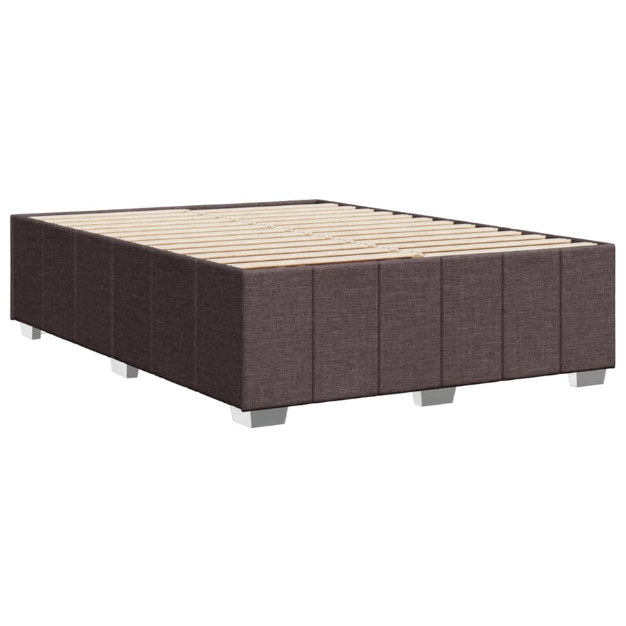 Bedframe zonder matras stof donkerbruin 140x200 cm