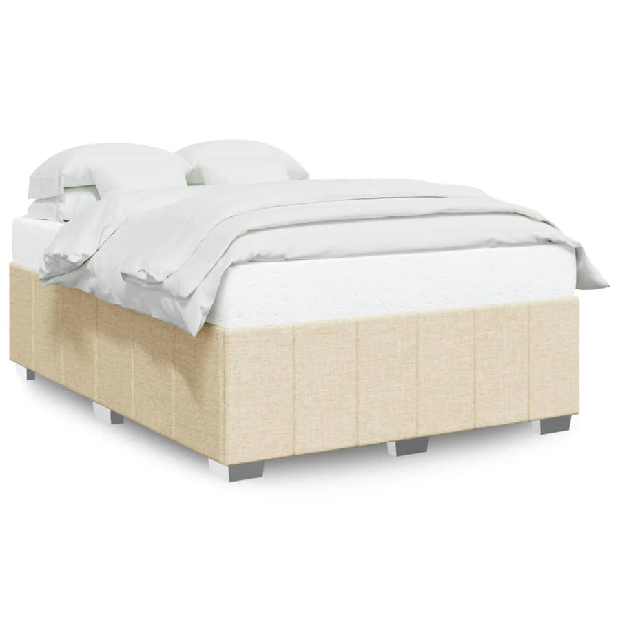 Bedframe zonder matras stof crèmekleurig 140x200 cm