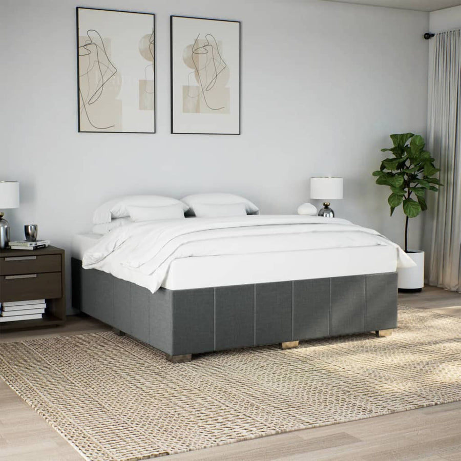 Bedframe zonder matras stof donkergrijs 180x200 cm