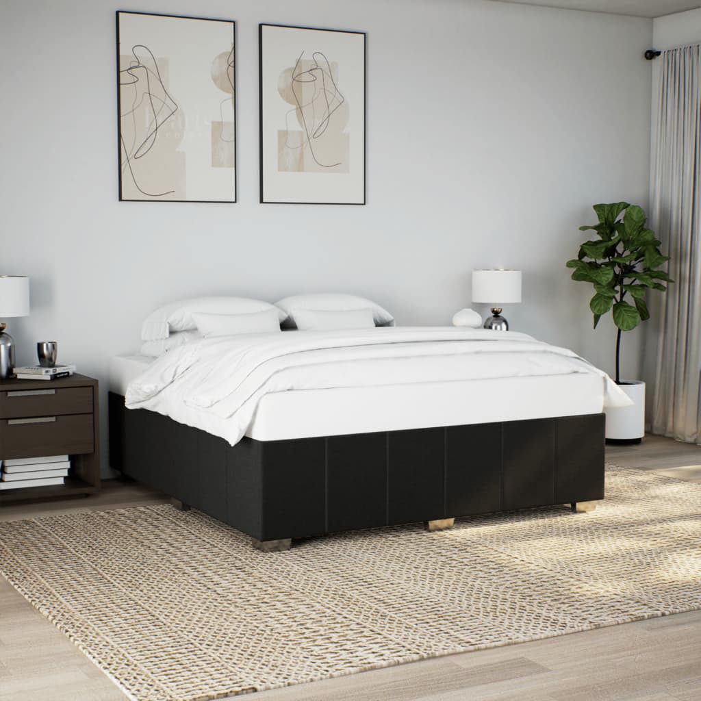 Bedframe zonder matras stof zwart 180x200 cm