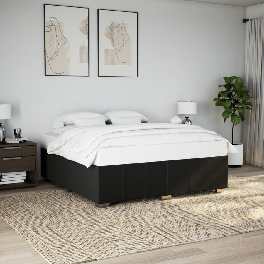 Bedframe zonder matras stof zwart 180x200 cm