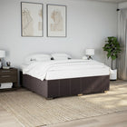 Bed frame without mattress fabric dark brown 180x200 cm