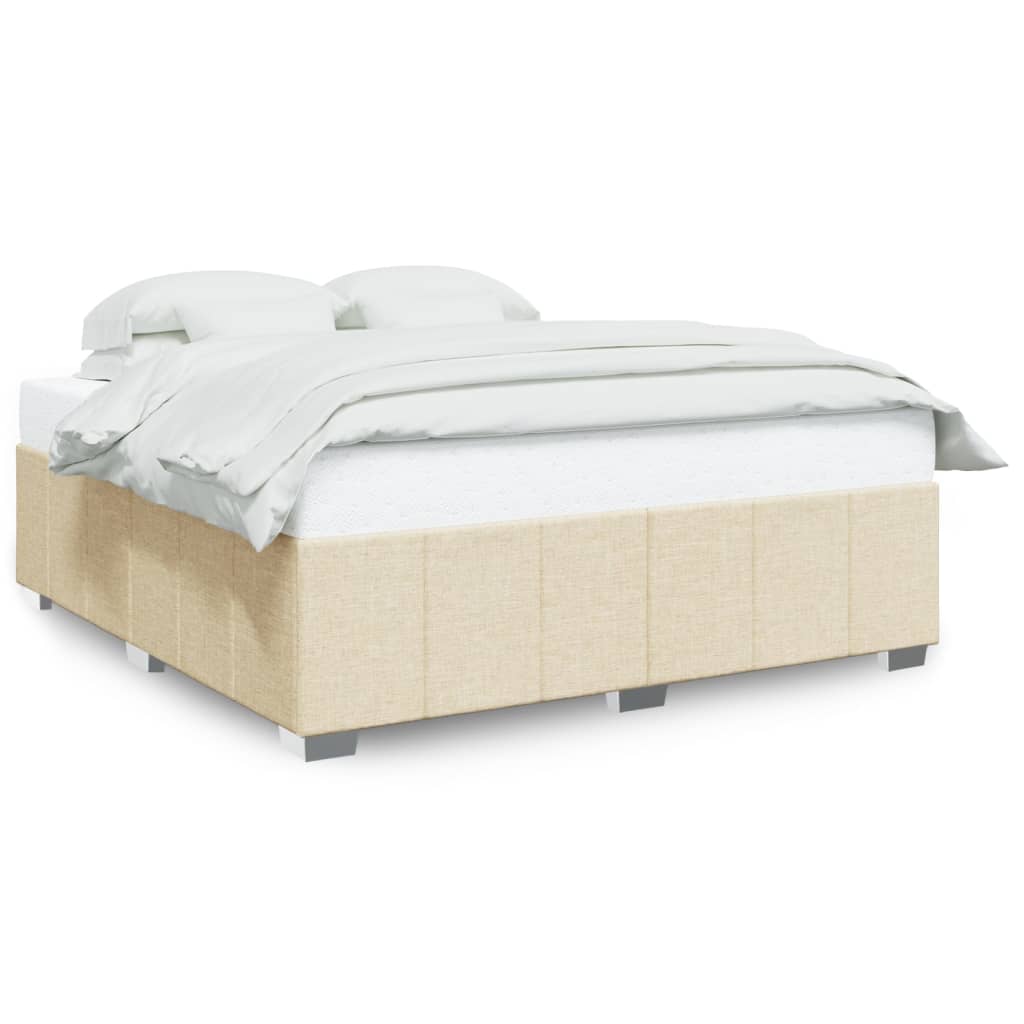 Bedframe zonder matras stof crèmekleurig 180x200 cm